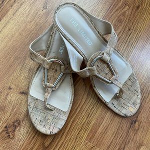 Women’s Sz 6 The Limited “Indy” Cork Thong Sandals Slides Flats